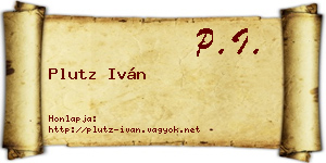 Plutz Iván névjegykártya